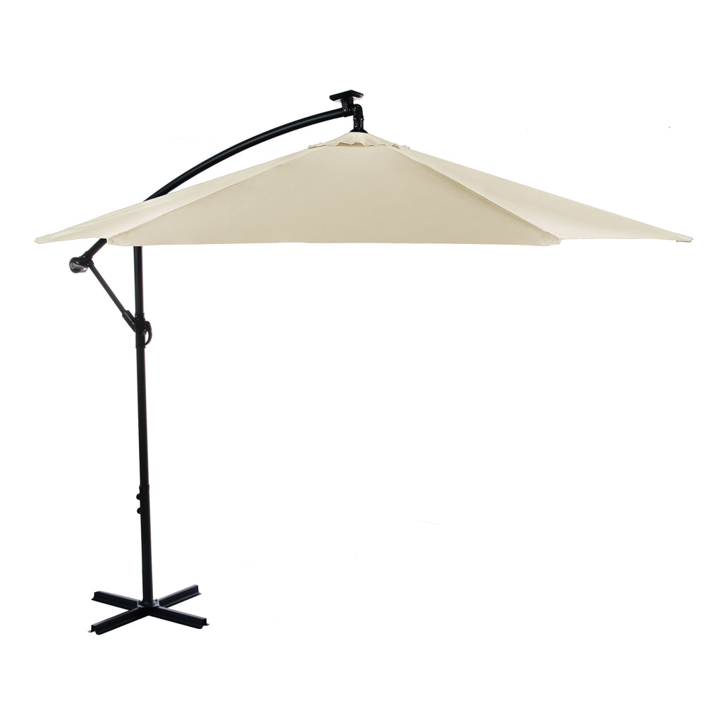 GLAM Cantilever Solar Powered Umbrella with LED Strip – greemotion